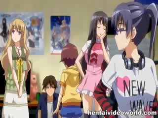 Hentai tối tóc trong ngựa con công việc hentai bẩn kẹp