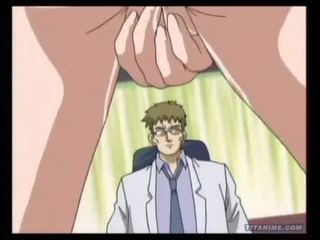 I madh titted anime brune begs për organ seksual i mashkullit deri i saj e thellë në të saj bukuri e lagur pidh