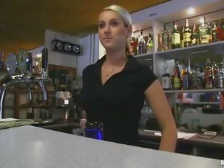 Big tits amateur bartender payed fucking