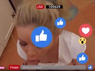 Getting mbales from her mbeling friend by blowing her stepbrother on fb live